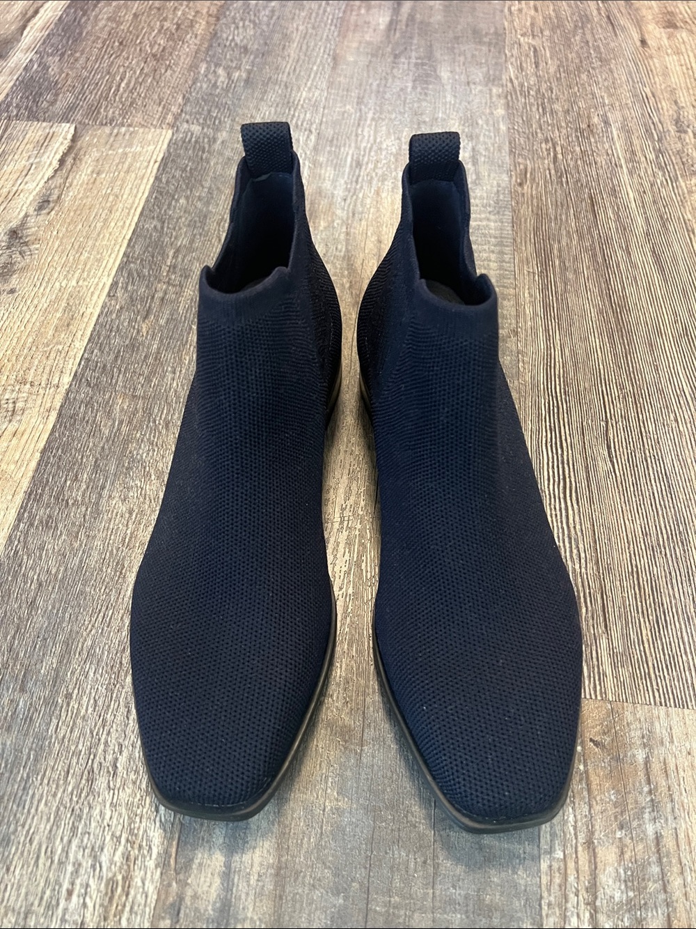 Women’s Black Knit Chelsea Ankle Booties - Stretch Slip-On